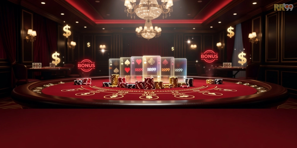 Hình ảnh minh họa trò chơi Baccarat với các ưu đãi khuyến mãi hấp dẫn trên nền tảng RR99