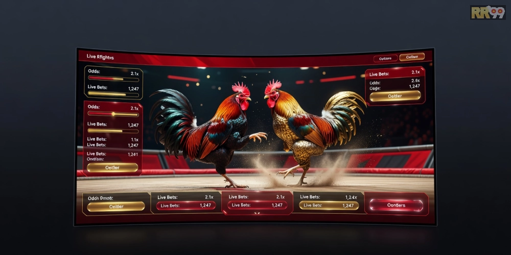 Giao diện chính của nền tảng xem đá gà trực tuyến RR99 với stream chất lượng cao